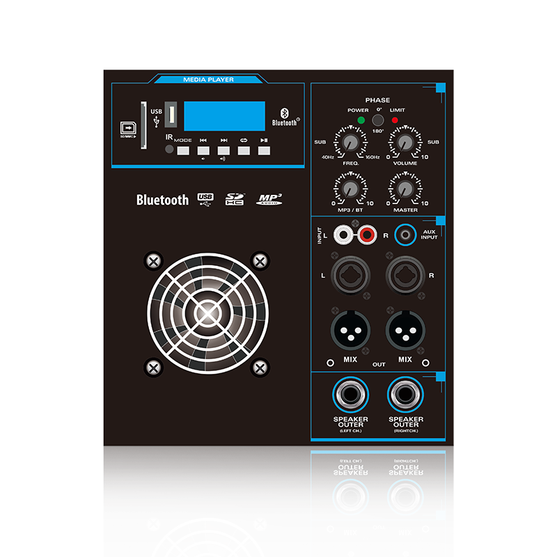 SUB12-2.1: Domine, et virtutem Output pro Satellite 2.1 vel 2.2 Channel Power Out Line Array Speaker Functional Module