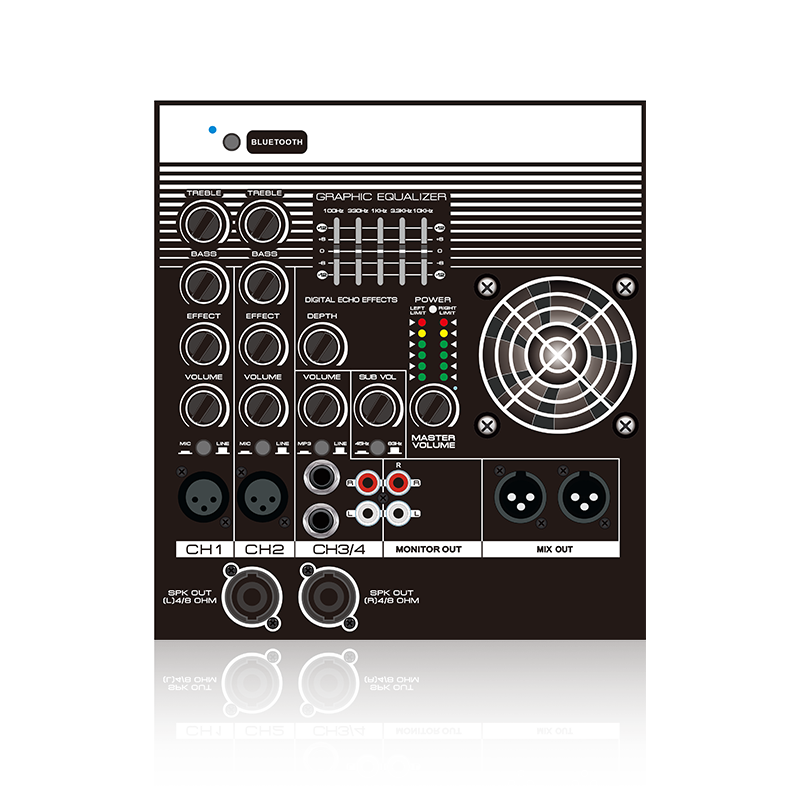 EON206: Multi Channel in Cum 5-Band Equalizer 2.1 vel 2.2 Channel Line Array Speaker Functional Module