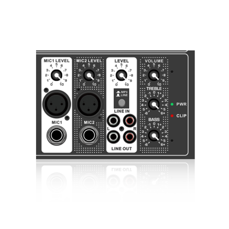 PL4: Duo Mic Input and Single Line Channel Input Horizontal Analog Functional Module for Class AB Amplifier