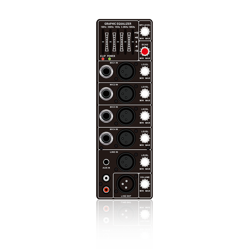 PL67: 4 Mic Channel Input and 5-Band Graphic Equalizer Vertical Analog Functinal Module