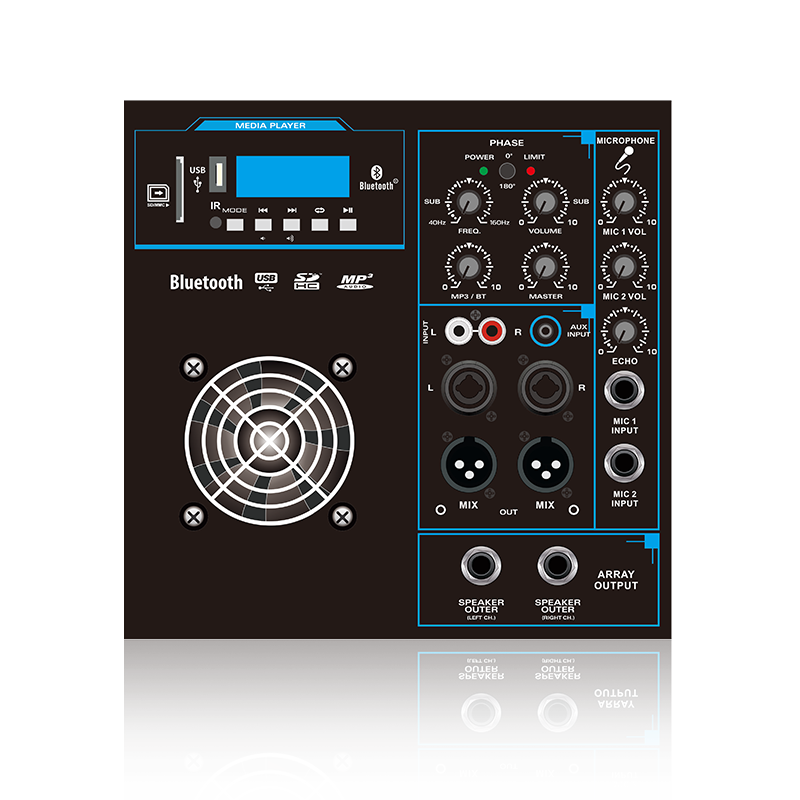 SUB12-2.1+2B: Duo Channel Mic in And Mix Out 2.1 or 2.2 Channel Line Array Speaker Functional Module