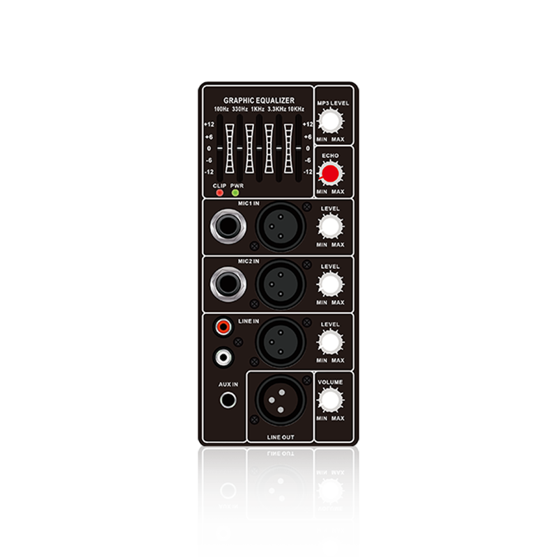 PL70: 2 Mic Channel Input and Single Line Channel Vertical Analog Functinal Module