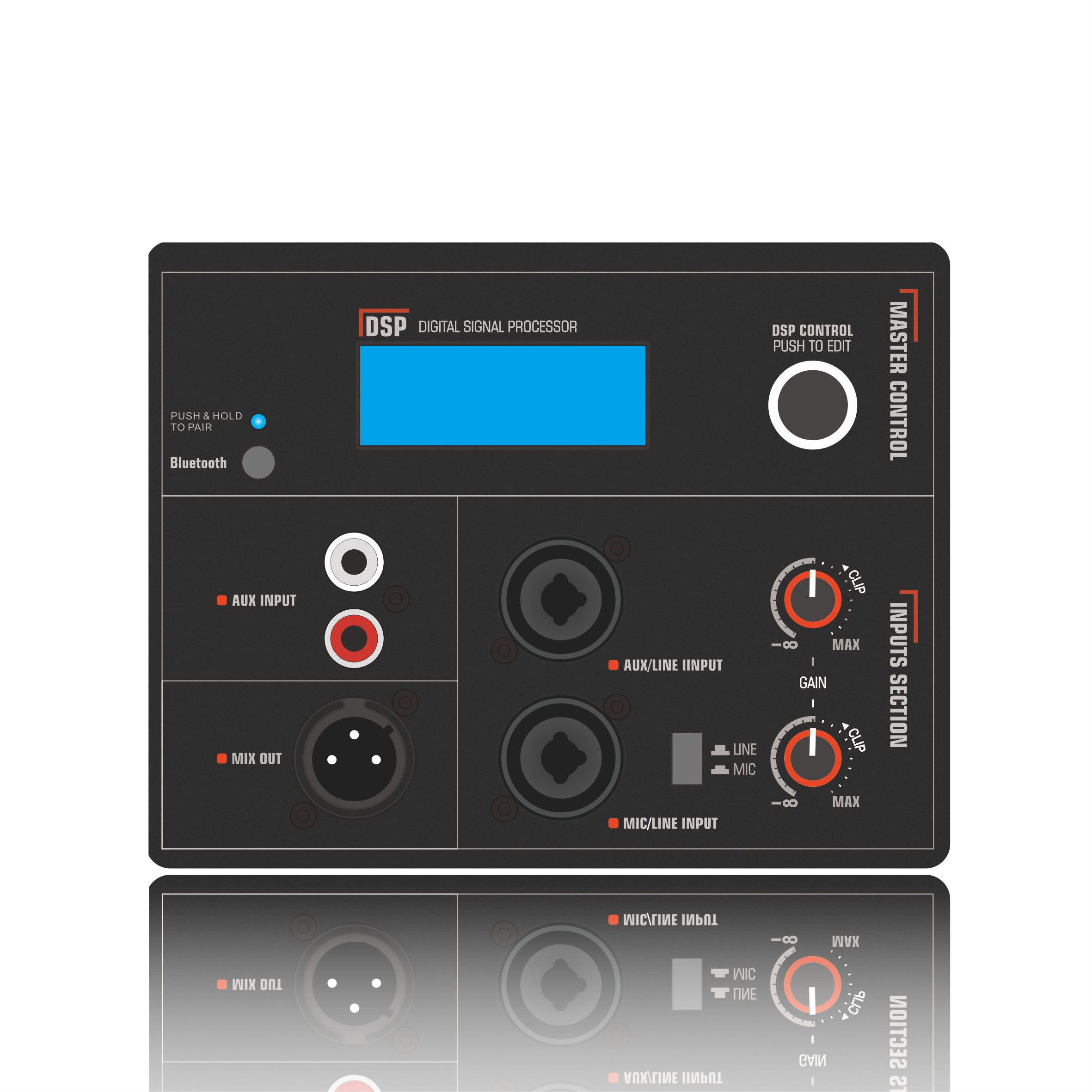 DSP1901: Stereo RCA Input with Single-nodo DSP Control ADAU1701 Based DSP Munus Module