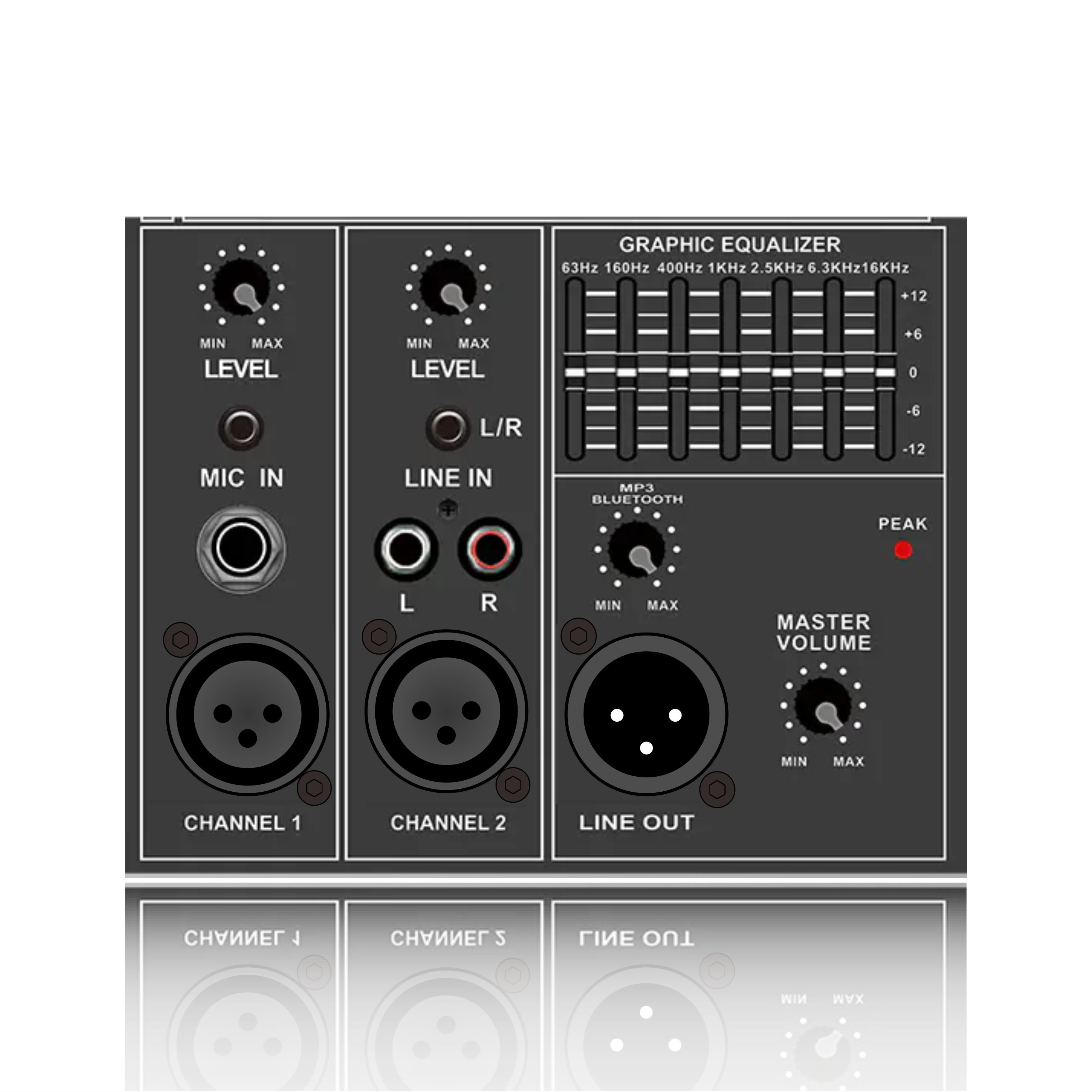 PL34: 7-Band Graphic Equalizer cum Master Control Electrical Frequency Division Functinal Module
