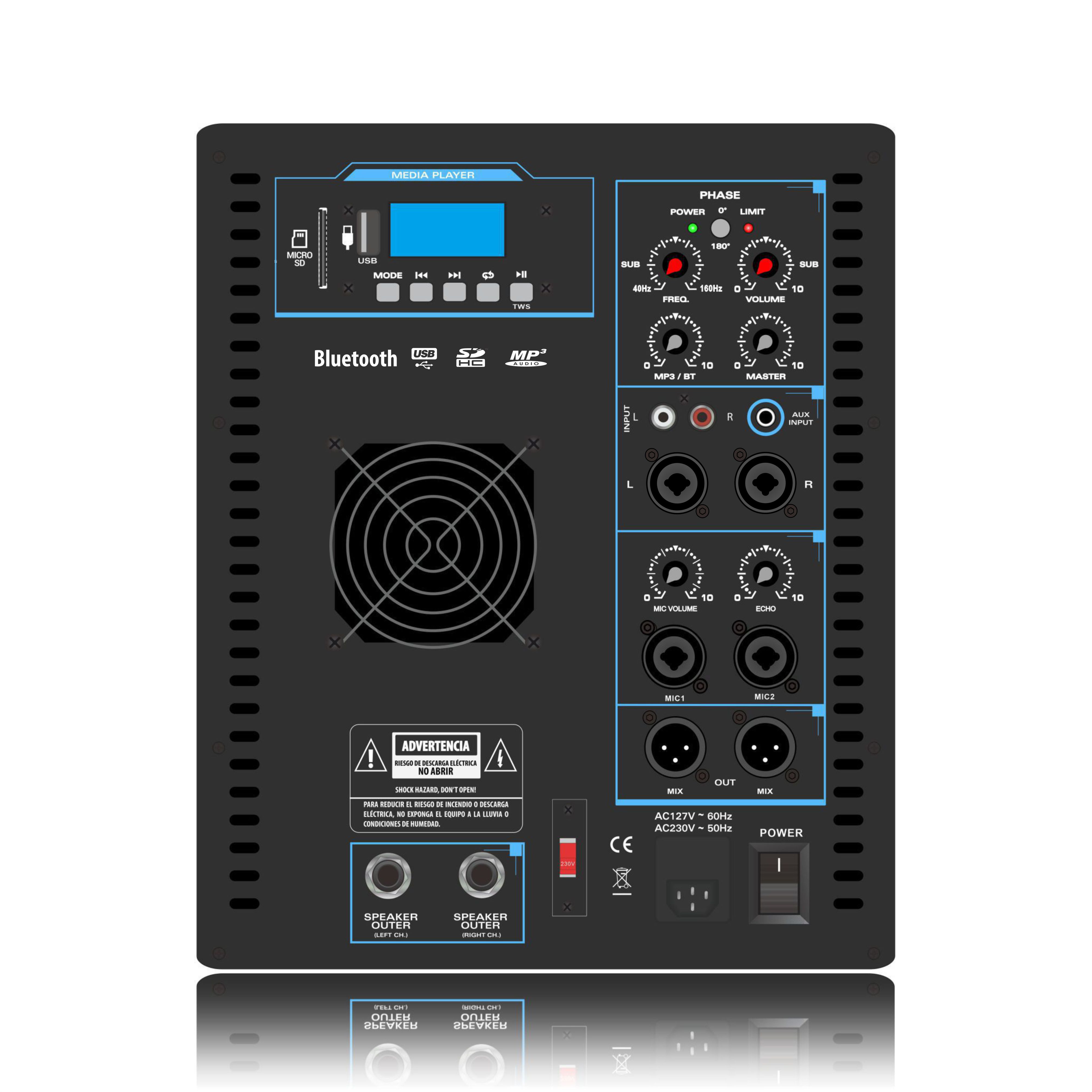Sub12 Line Array Speaker Ratio Power Amplifier 2.1