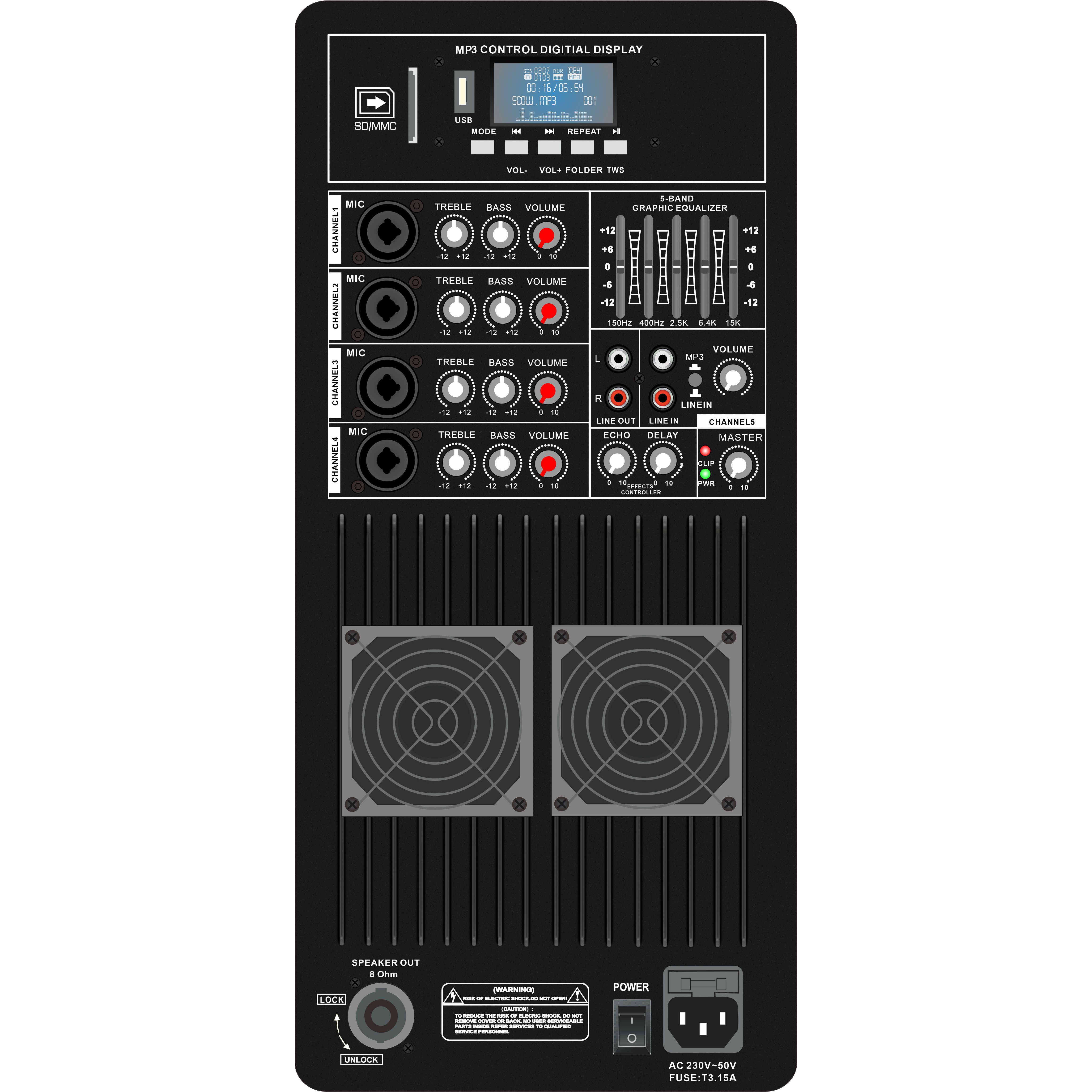 Classis AB Multi-fluvium aequante PA Orator Amplifier PL83