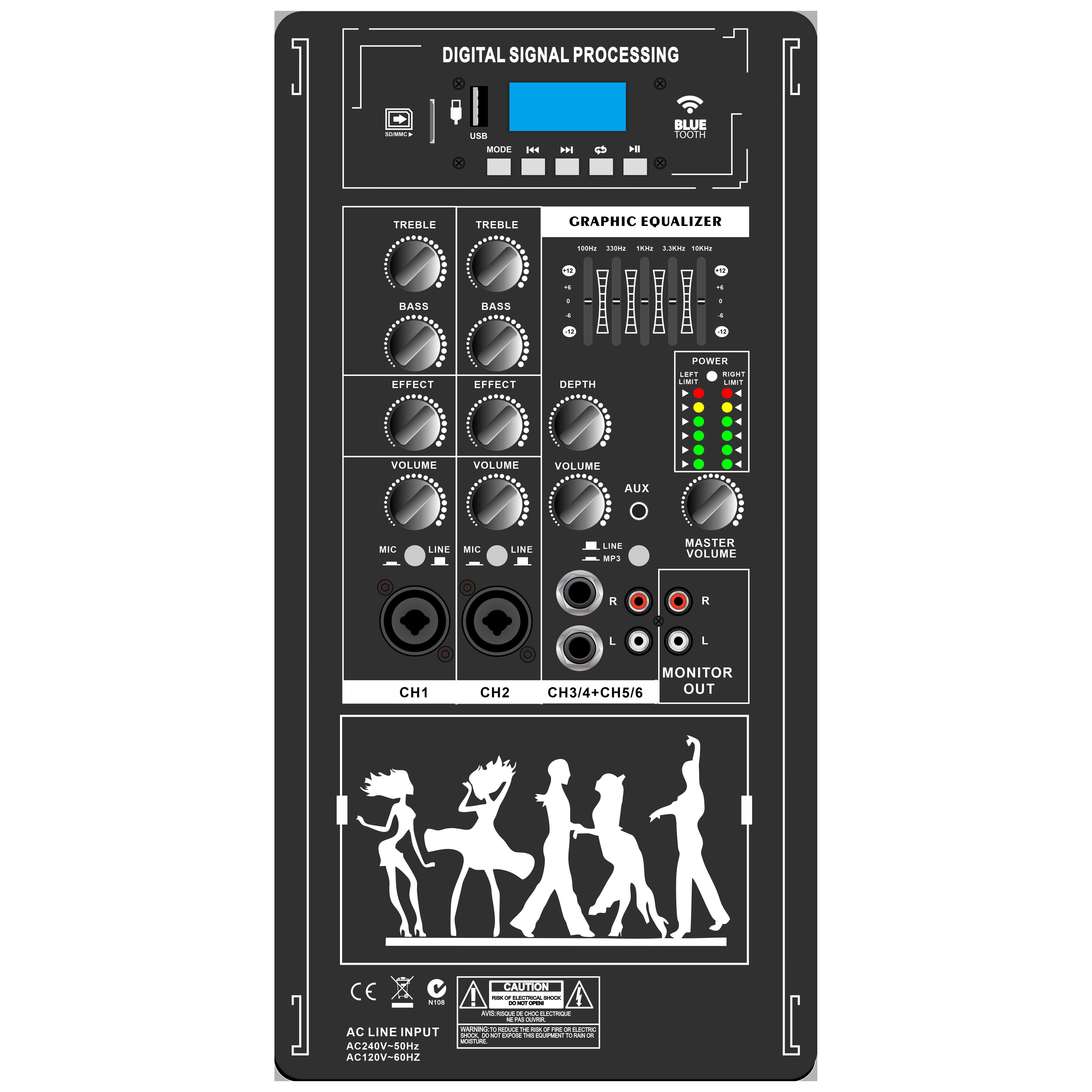 Portable Stereo Systema Amplifier EON206