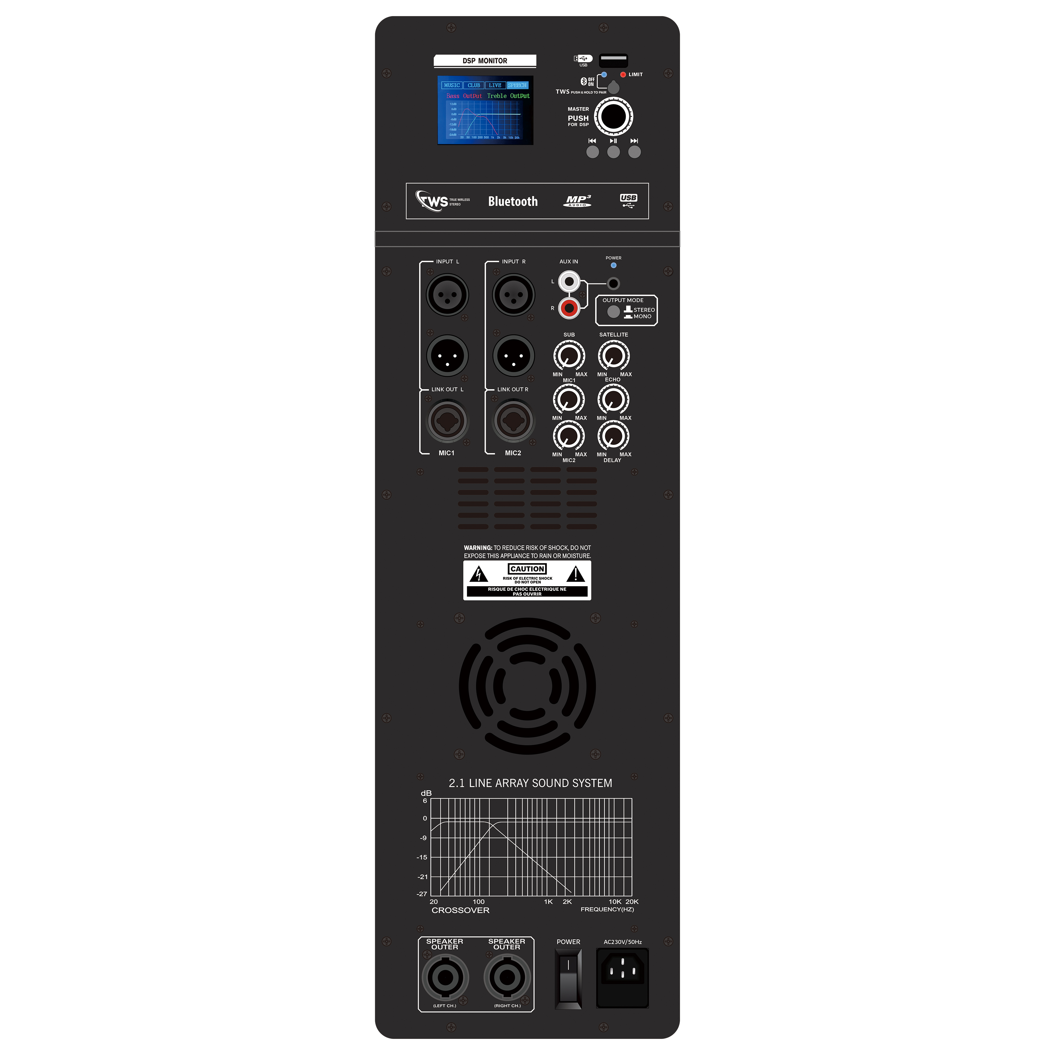 DSP1908-2.1 Pro Active Line Forum Power Amplifier